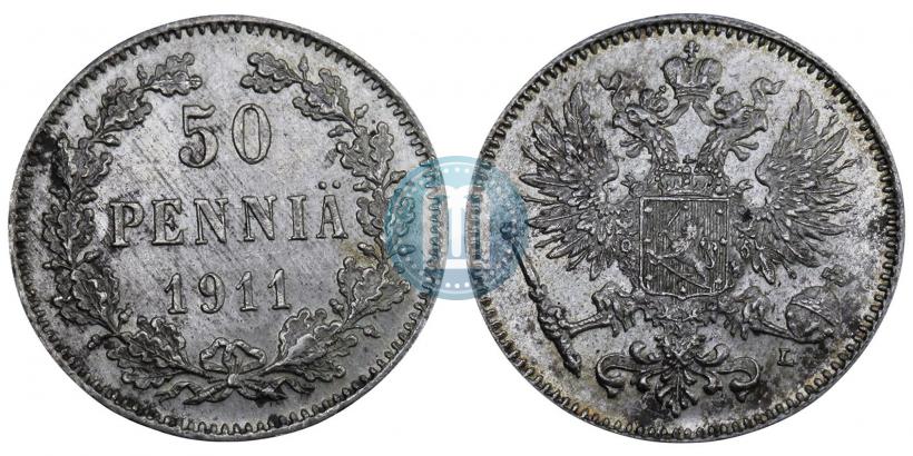 Фото 50 пенни 1911 года L 