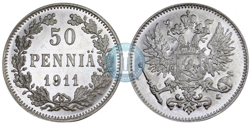 Фото 50 пенни 1911 года L 