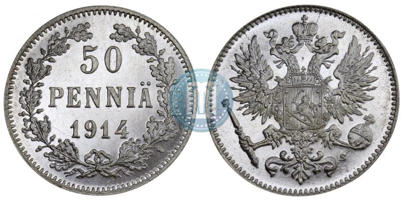 Фото 50 пенни 1914 года S 