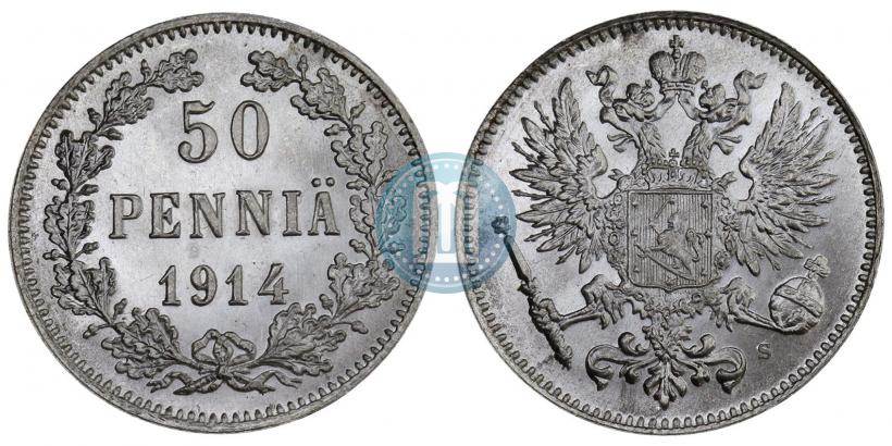 Фото 50 пенни 1914 года S 