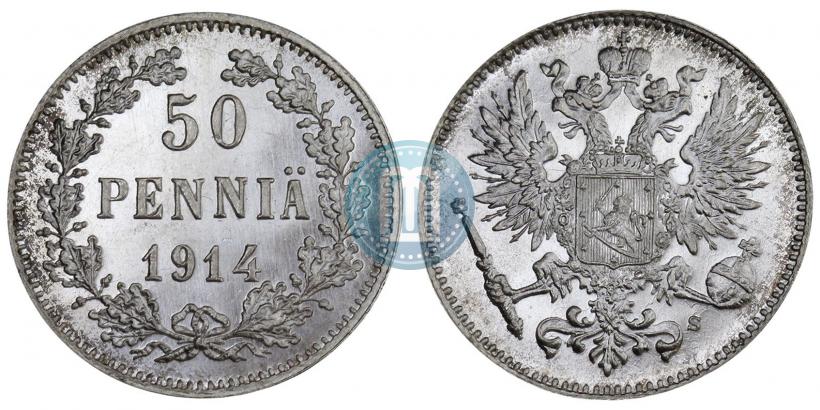 Фото 50 пенни 1914 года S 