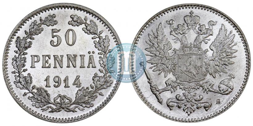 Фото 50 пенни 1914 года S 