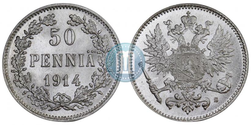Фото 50 пенни 1914 года S 
