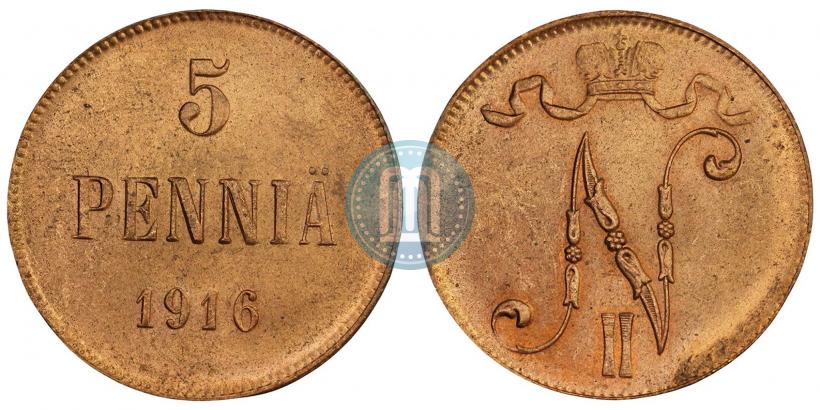 Фото 5 пенни 1916 года  