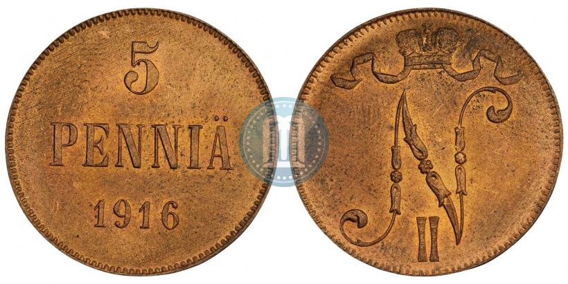 Фото 5 пенни 1916 года  