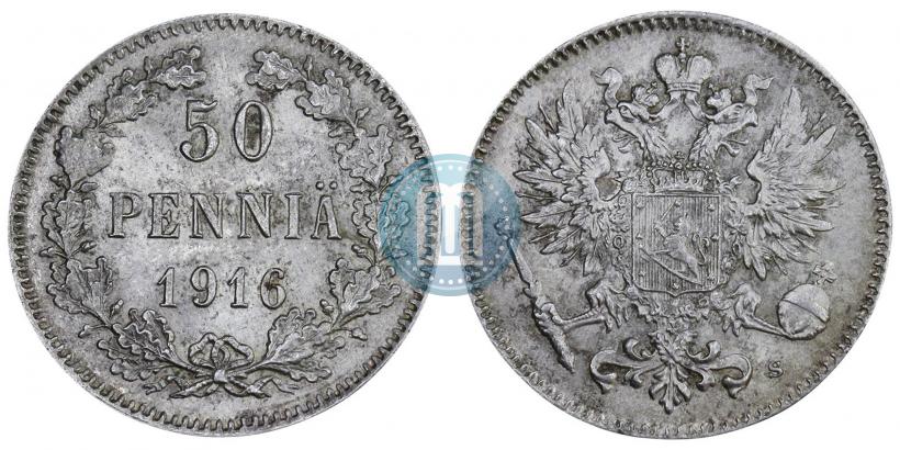 Фото 50 пенни 1916 года S 