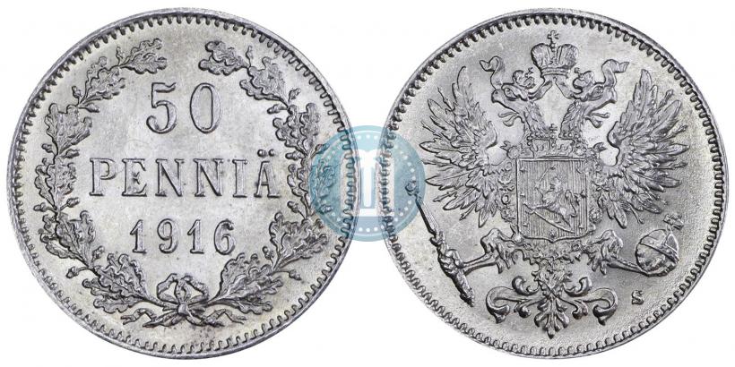 Фото 50 пенни 1916 года S 