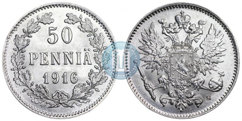 Фото 50 пенни 1916 года S 