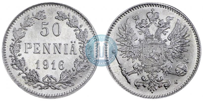 Фото 50 пенни 1916 года S 