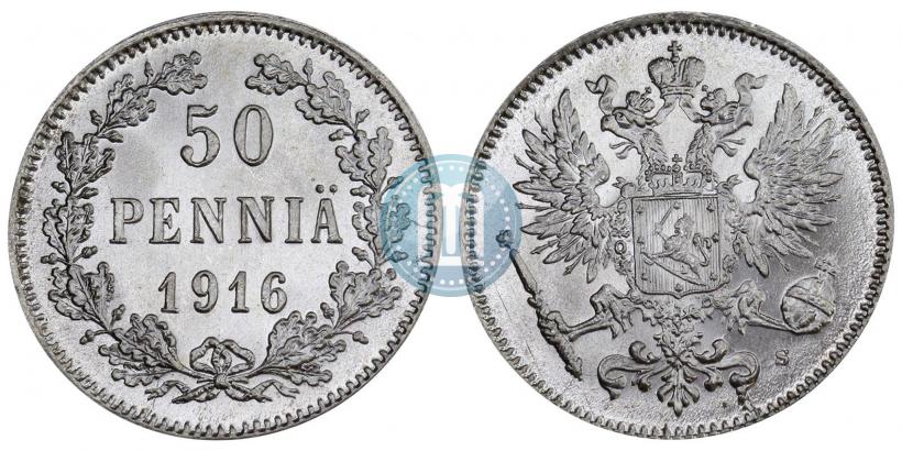Фото 50 пенни 1916 года S 