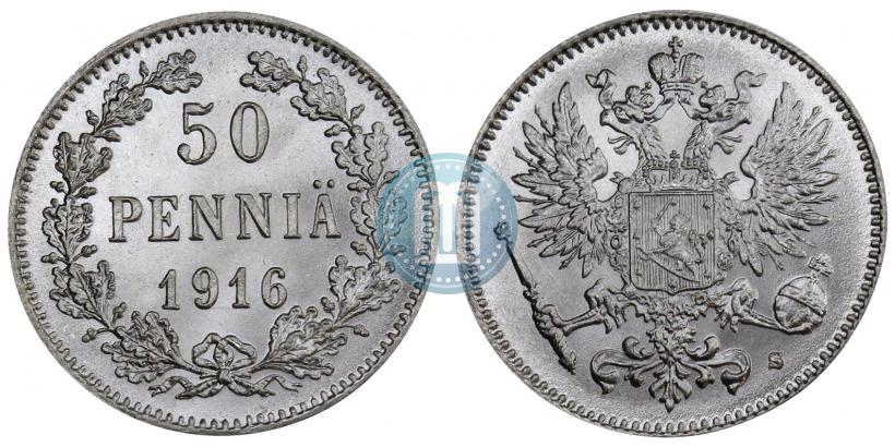 Фото 50 пенни 1916 года S 