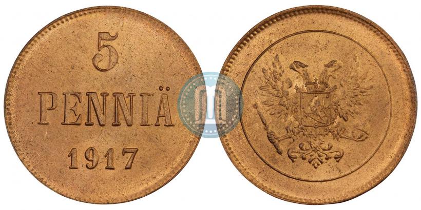 Фото 5 пенни 1917 года  