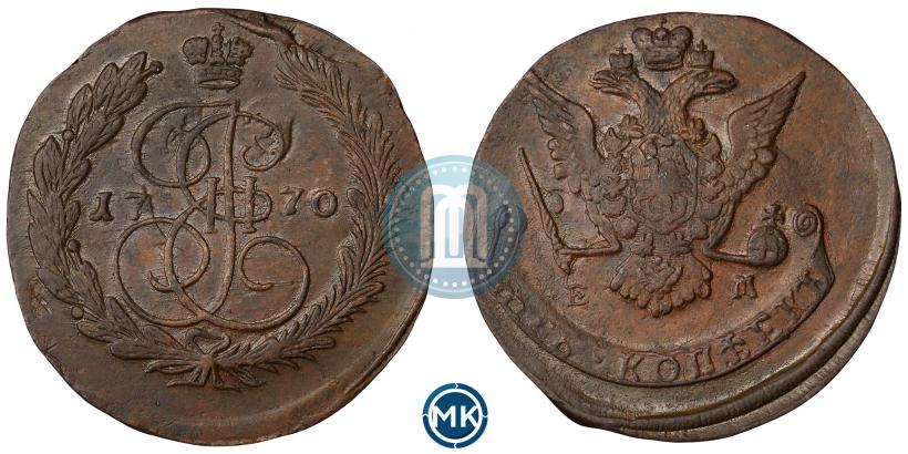 Picture 5 kopecks 1770 year ЕМ 
