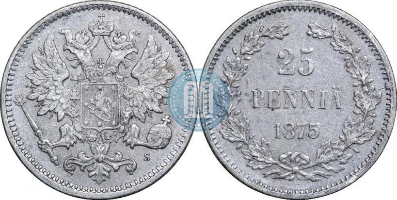 Фото 25 пенни 1875 года S 