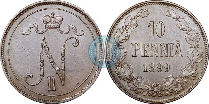 Picture 10 pennia 1899 year  