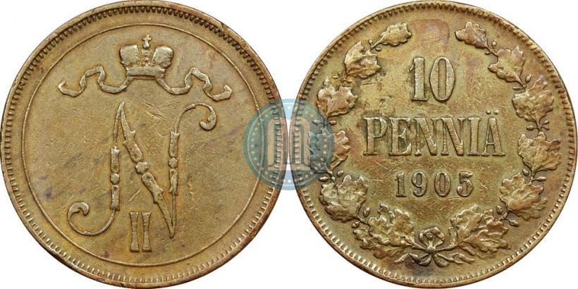 Фото 10 пенни 1905 года  