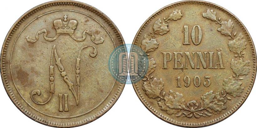 Фото 10 пенни 1905 года  