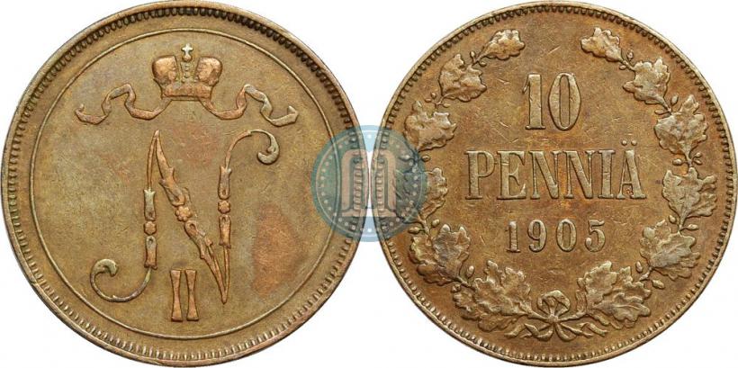Фото 10 пенни 1905 года  