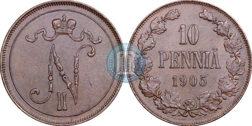 Фото 10 пенни 1905 года  
