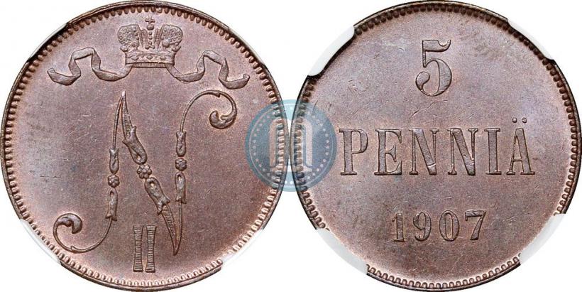 Фото 5 пенни 1907 года  