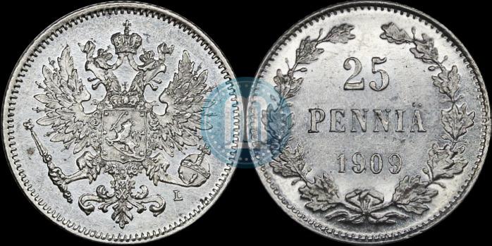 Picture 25 pennia 1909 year L 