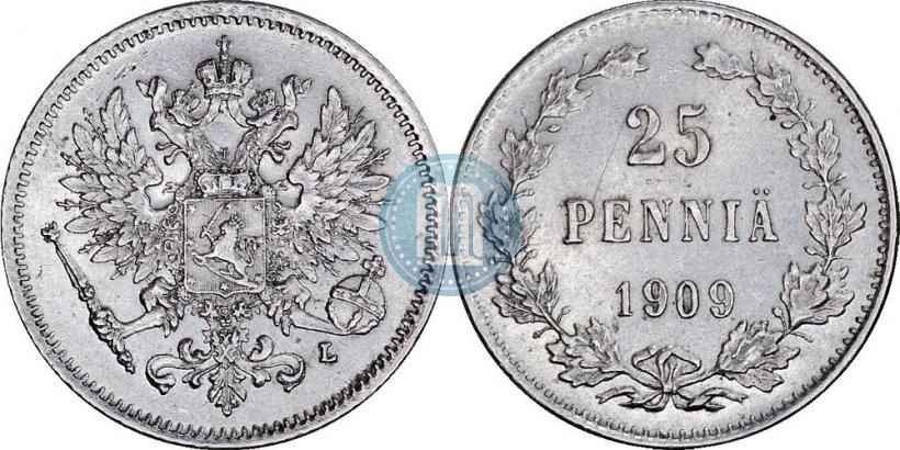 Фото 25 пенни 1909 года L 