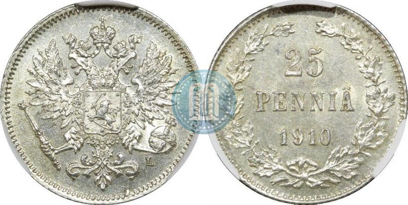 Picture 25 pennia 1910 year L 