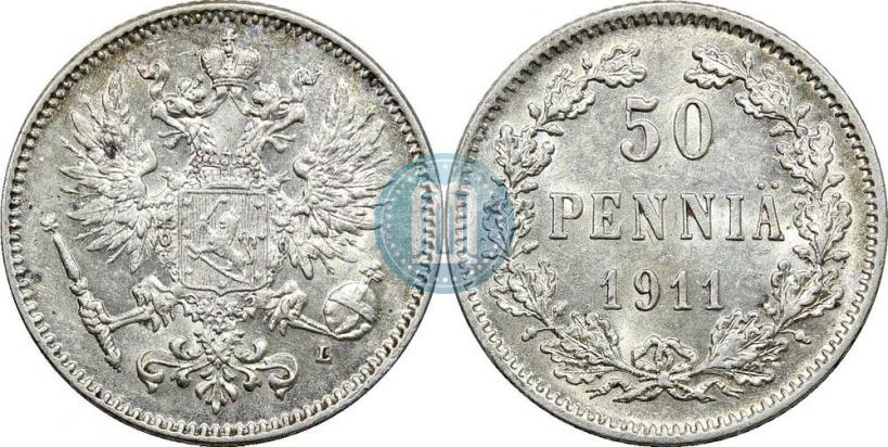 Picture 50 pennia 1911 year L 