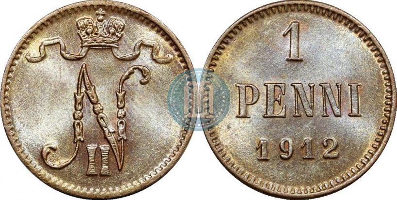 Фото 1 пенни 1912 года  