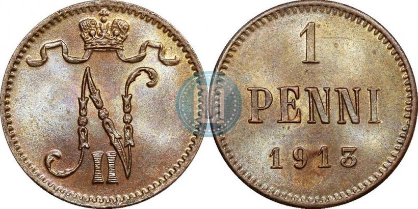 Фото 1 пенни 1913 года  