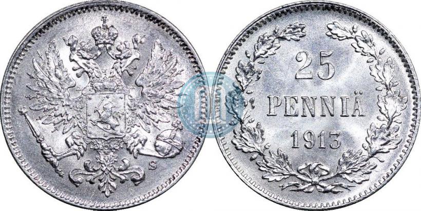 Фото 25 пенни 1913 года S 