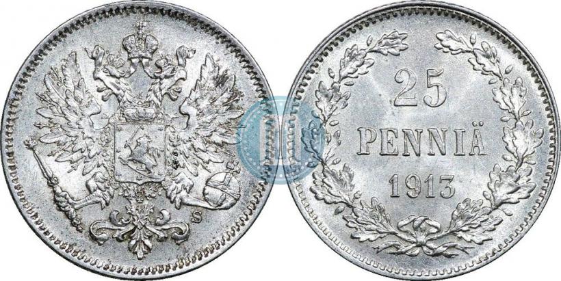Фото 25 пенни 1913 года S 