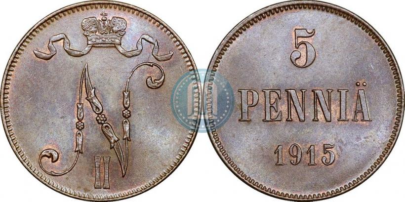 Picture 5 pennia 1915 year  