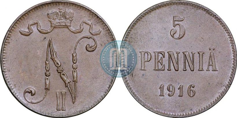 Picture 5 pennia 1916 year  