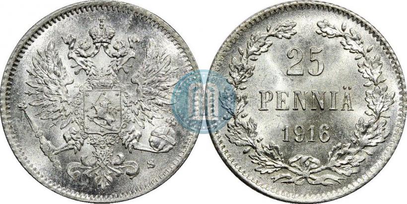 Фото 25 пенни 1916 года S 