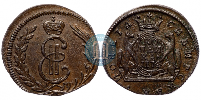 Picture 1 kopeck 1774 year КМ 