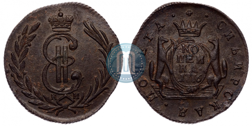 Picture 1 kopeck 1776 year КМ 