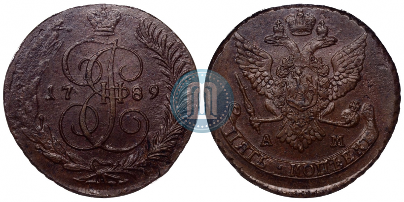 Picture 5 kopecks 1789 year АМ 