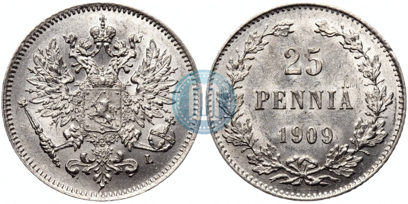 Picture 25 pennia 1909 year L 