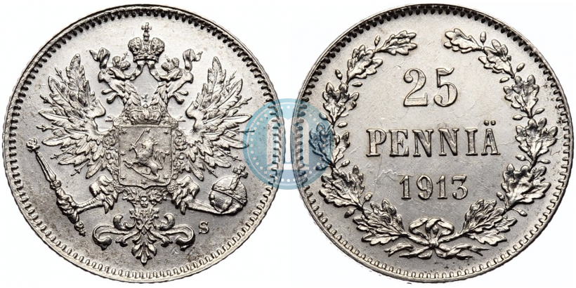 Picture 25 pennia 1913 year S 