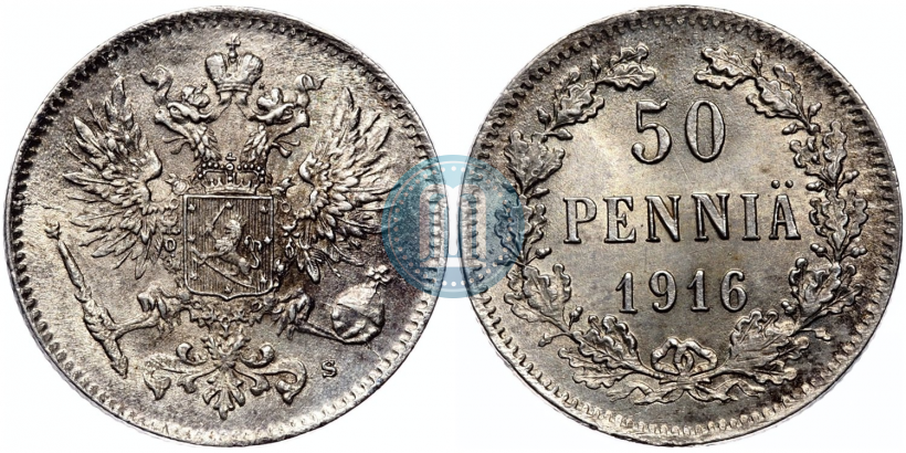 Фото 50 пенни 1916 года S 