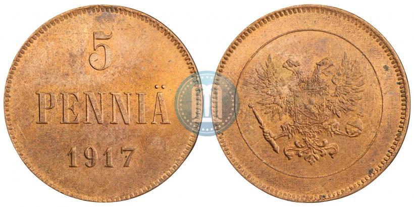 Picture 5 pennia 1917 year  