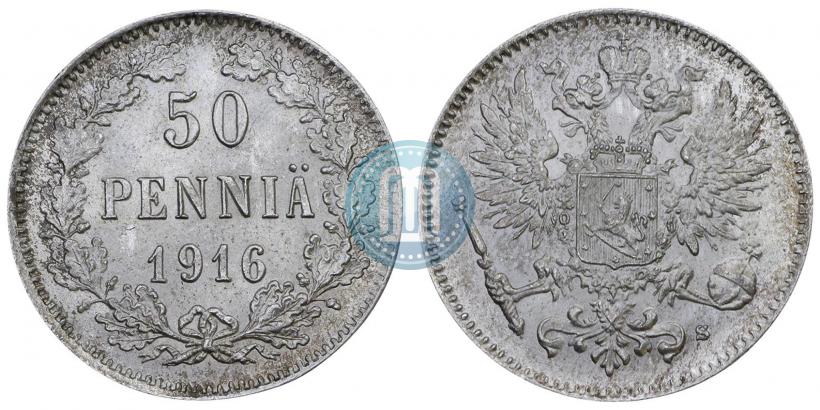 Фото 50 пенни 1916 года S 