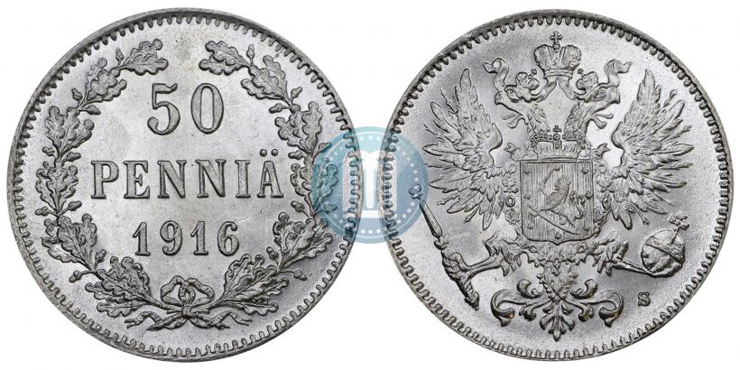 Фото 50 пенни 1916 года S 