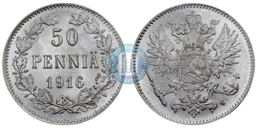 Фото 50 пенни 1916 года S 