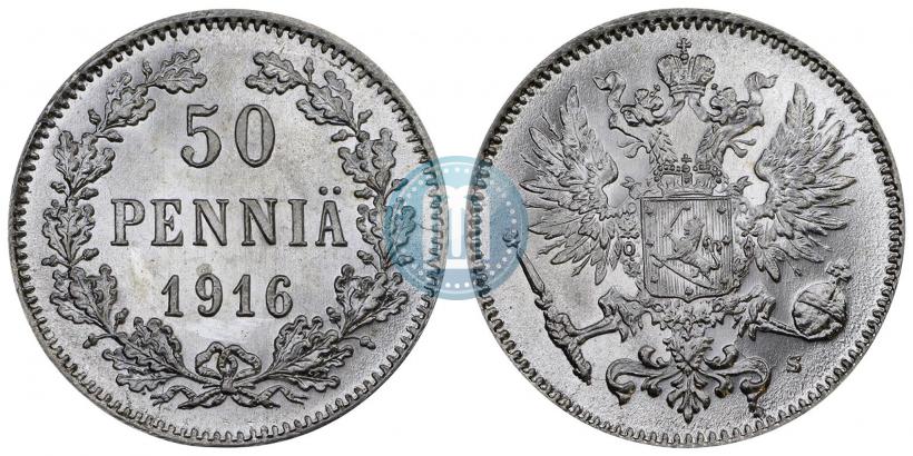 Фото 50 пенни 1916 года S 