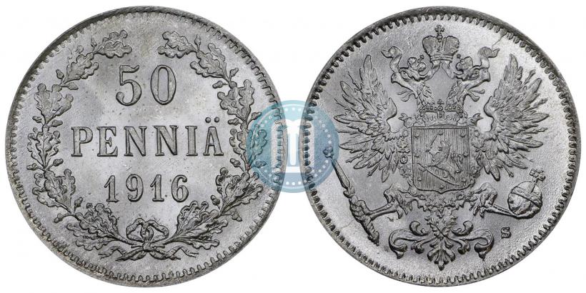 Фото 50 пенни 1916 года S 
