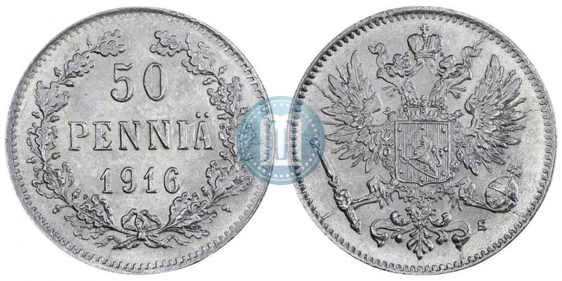 Picture 50 pennia 1916 year S 