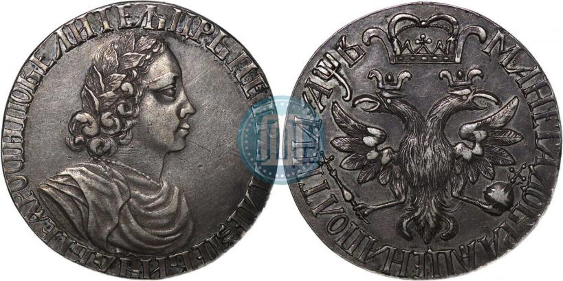 Picture Poltina 1702 year  "Without ribbons near the wreath"