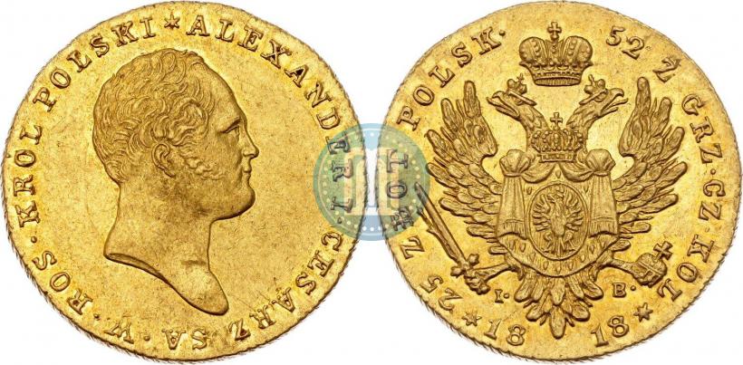 Picture 25 złotych 1818 year IB 